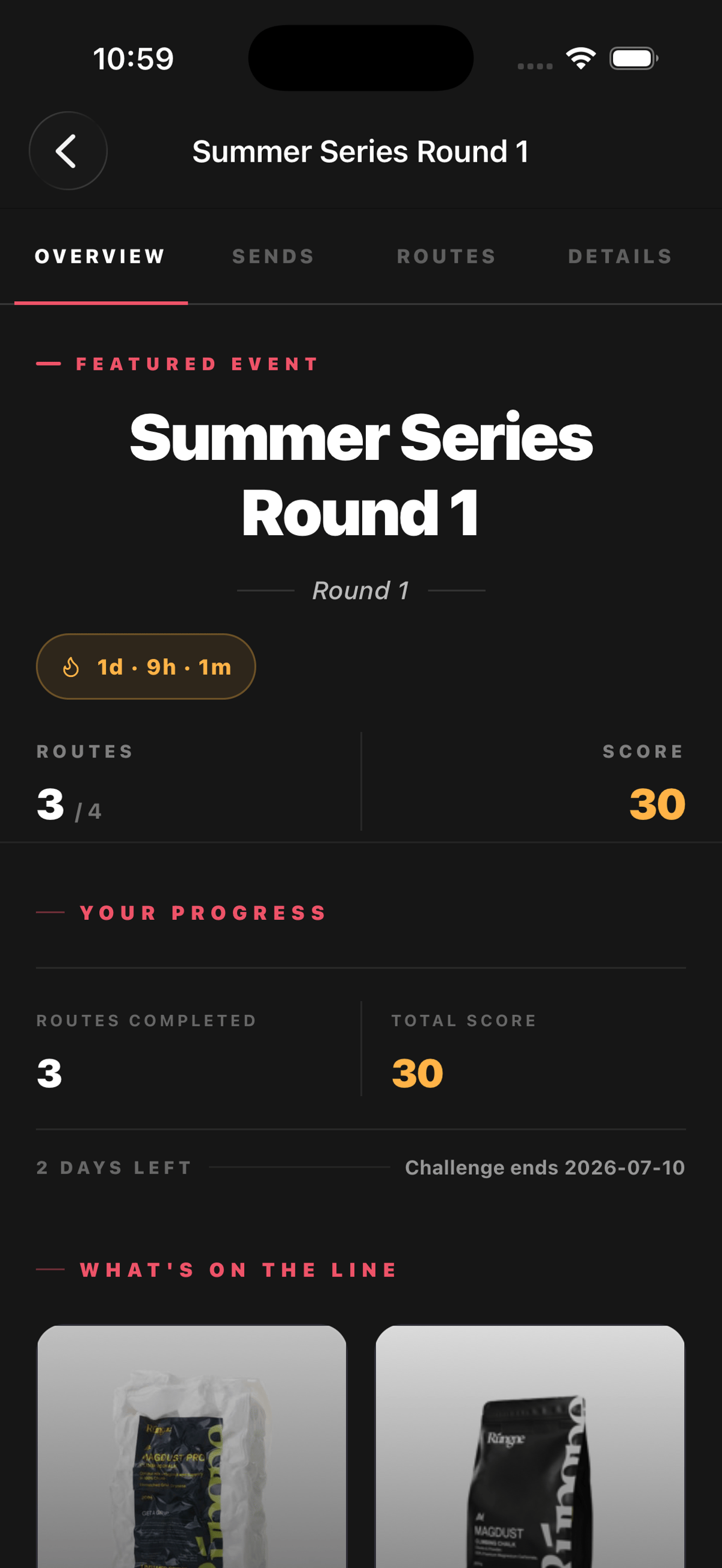 A gym challenge with prizes and a leaderboard